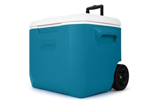 Coleman 60qt Rolling Cooler with Wheels, Insulated Portable Wheeled Chiller with Ice Retention, Made in USA