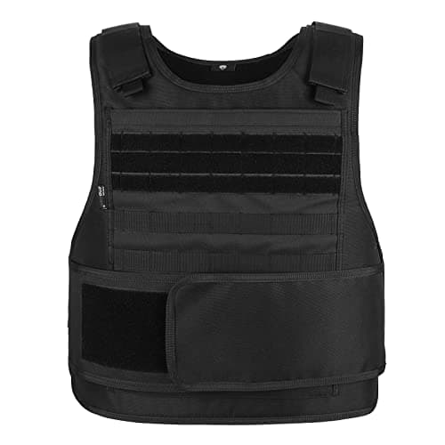 MGFLASHFORCE Tactical Vest for Men, Security Police Airsoft Vest (Black)