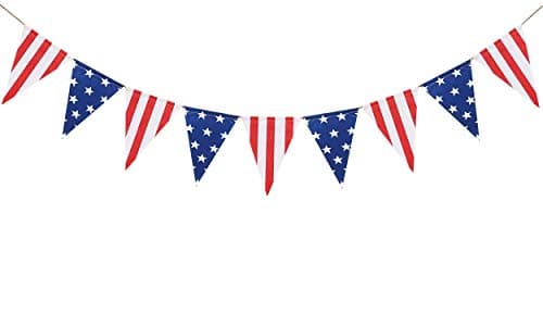 FAKTEEN American Stars and Stripes Flag Bunting Garland USA Triangle Banner Patriotic Party Decoration for Fourth of July Independence Memorial Day Party Supplies