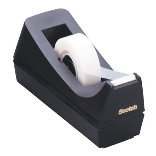 Scotch Classic Desktop Tape Dispenser, Black, 1-inch Core, Made from 100% Recycled Plastic, 1 Dispenser