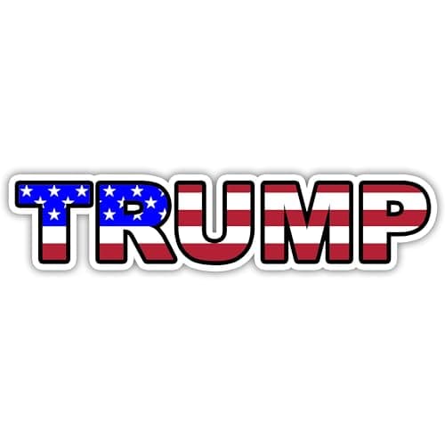 Trump American Flag Sticker - Vinyl Decal USA Stickers United States Marines Navy Patriot Republican (6" x 1.5")