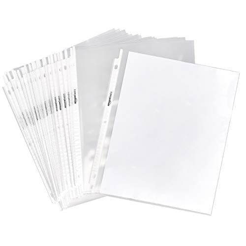 Amazon Basics Sheet Protectors for 3 Ring Binder, Heavyweight, Polypropylene, 8.5 x 11 Inch, 100-Pack