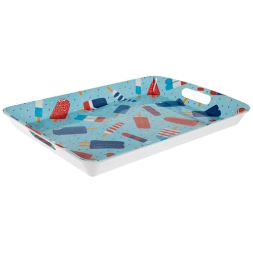 Hobby Lobby Red, White & Blue Ice Pop Serving Tray, 18.75x13 inches, Red White Blue Design, Melamine