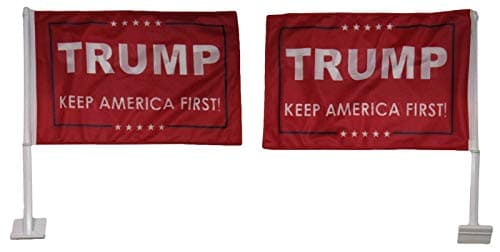 Trade Winds 12x18 Trump Keep America First! Red Double Sided Knit Car Vehicle 12"x18" Flag