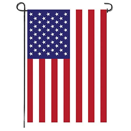 URSKYTOUS American Garden Flag Small American Flag Double Sided 12×18 Inch Weatherproof Patriotic USA Garden Flags Outside Thick Burlap Stars and Stripes Flags for Outdoor Yard Patio Lawn Decor
