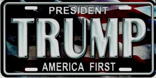 Trump America First Novelty Metal License Plate Tag LP-11031
