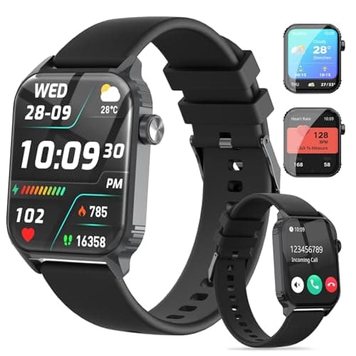 TRAUSI Smart Watches for Women Men, 1.83" HD Smartwatch with 120 Sports Modes, Heart Rate/Sleep Monitor, IP67 Waterproof, Bluetooth Call & Music Control for iPhone/Android (Black)
