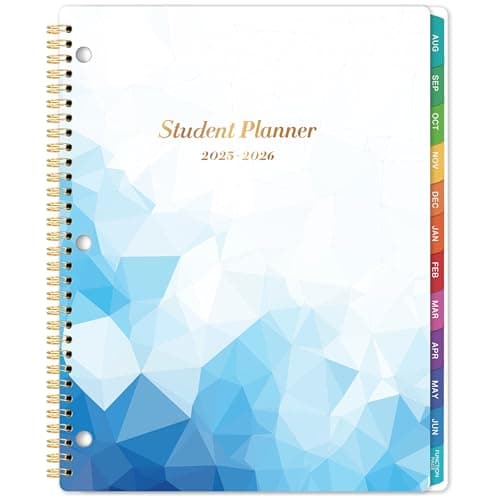 Student Planner 2025-2026 - Monthly and Weekly School Planner 2025-2026 with Colorful Tabs & Stickers, Aug. 2025 - June 2026, 9" x 11", Academic Planners - Blue