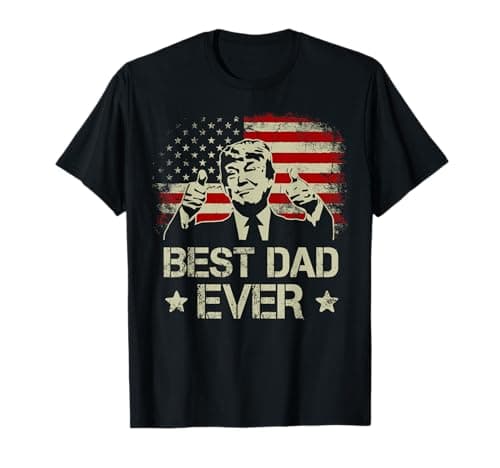 Best Dad Ever Fathers Day USA American Flag Trump 2024 T-Shirt