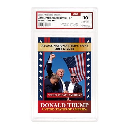 Trump Trading Card - Assasination Attempt- Gem 10 Graded - Trump Collectible Card - Trump Gifts - Trump 2024 - Make America Great Again