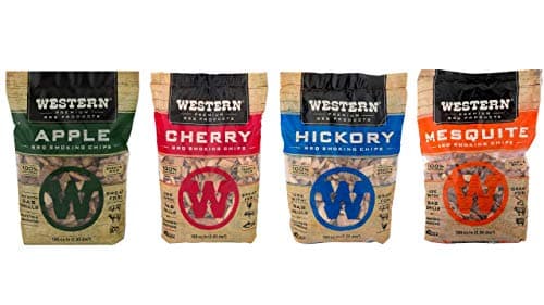 Western BBQ Smoking Wood Chips Variety Pack Bundle (4)- Apple, Mesquite, Hickory, and Cherry Flavors (Original Version)