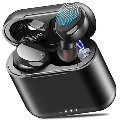 TOZO T6 True Wireless Earbuds Bluetooth 5.3 Headphones 50H Long Playtime, Wireless Charging Case, IPX8 Waterproof Stereo Earphones, Built-in Mic Calls, Headset Premium Deep Bass 32 Preset EQs via APP