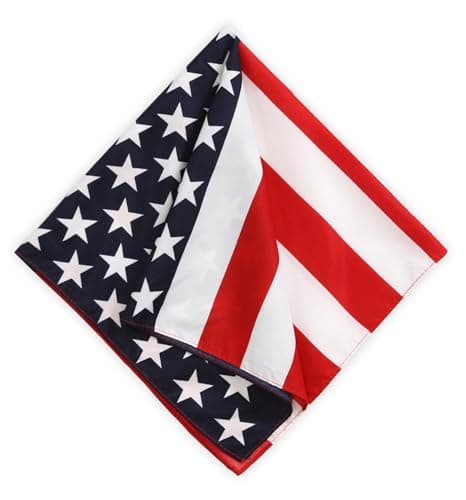 Tough Headwear Large Bandana Headband - Handkerchief Bandanas for Men & Women - Cowboy Scarf - US Flag Bandana