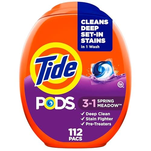 Tide PODS Laundry Detergent Pacs, 3-in-1 Stain Remover, Odor Fighter, Color Protector, 112 Count, HE compatible, Original Scent