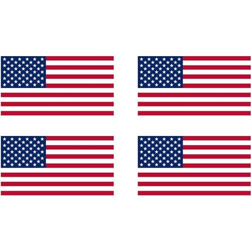 Rogue River Tactical 4 Pack USA American Flag Decal Bumper Sticker 5"x3"