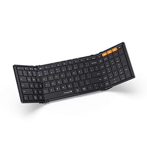 ProtoArc Foldable Bluetooth Keyboard, XK01 Folding Wireless Portable Keyboard with Numeric Keypad, Full-Size Travel Keyboards for iPad Tablet Smartphone Laptop PC Windows iOS Android, Black