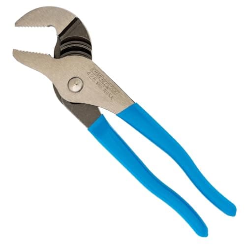 CHANNELLOCK 428 Straight Jaw Tongue & Groove Pliers, 8-inch | 1-1/2-inch Jaw Capacity | 4 Adjustments | SAFE-T-STOP feature prevents finger pinch | Forged High-Carbon U.S. Steel | Made in USA, Polished Steel