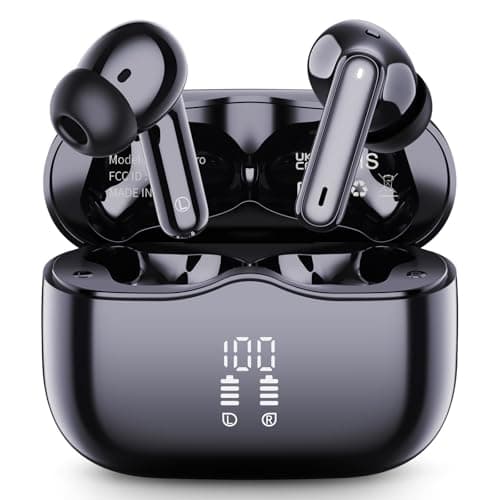 Wireless Earbuds, Bluetooth 5.4 Headphones in Ear with 4 ENC Noise Cancelling Mic, New Wireless Earphones HiFi Stereo Deep Bass 40H Playtime, In-Ear Bluetooth Earbuds LED Display IP7 Waterproof, USB-C