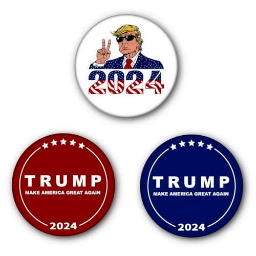 Trump 2024 Pin Buttons - Trump for President 2024 Election Campaign Brooch / 3 Pack 2.28 inch Pins