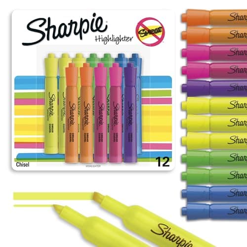 Sharpie Tank Style Highlighters Chisel Tip Fluorescent Highlighter Marker Set Office And Teacher Supplies Assorted 12 Count