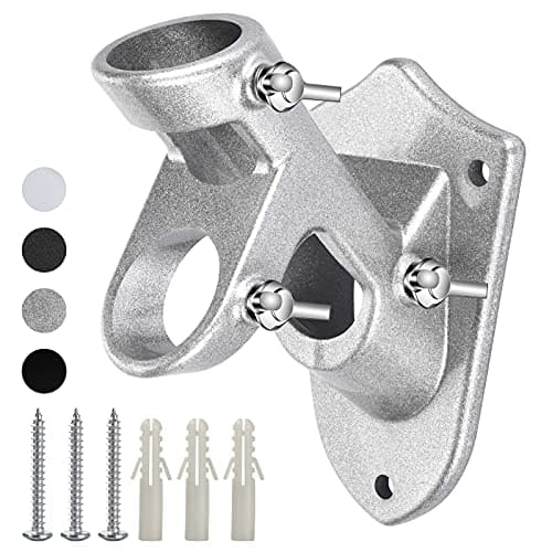 Flag Pole Holder for Outside House, Heavy Duty Flag Pole Mounting Bracket, Aluminum Metal Flagpole Mount with Stainless Hardware for Outdoor, Strong and Rust Proof, 1" Inner Diameter (Silver-1Pack)