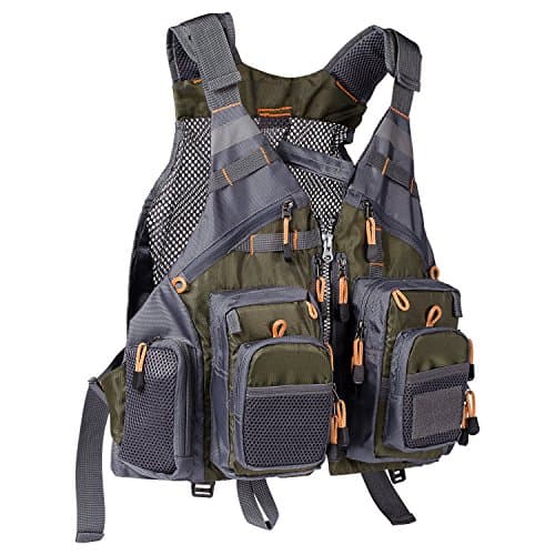 BASSDASH Strap Fishing Vest Adjustable for Men and Women, for Fly Bass Fishing and Outdoor Activities
