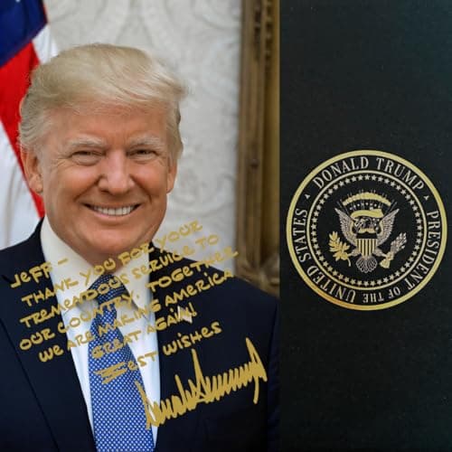 Presidential Gifts Donald Trump Personalized Portrait | Choose Any Message | 8x10 Photo Picture | Signed Custom Message