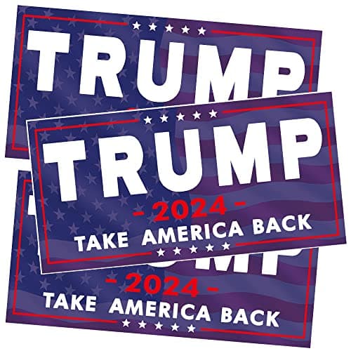 3 Pack Trump 2024 Sticker, 8"x4" Big Trump Letters Car Decal, President Donald Trump Take America Back 2024 Bumper Sticker Fadeproof Vinyl for Car, Truck, Window, Laptop