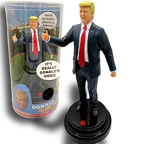 Talking Donald Trump Figure Speaks Multiple Lines in Donalds Real Voice - Trump Fathers Day, Presidential Desktop Collection, Unique Patriotic Dad Keepsake, Funny Father's Day Idea
