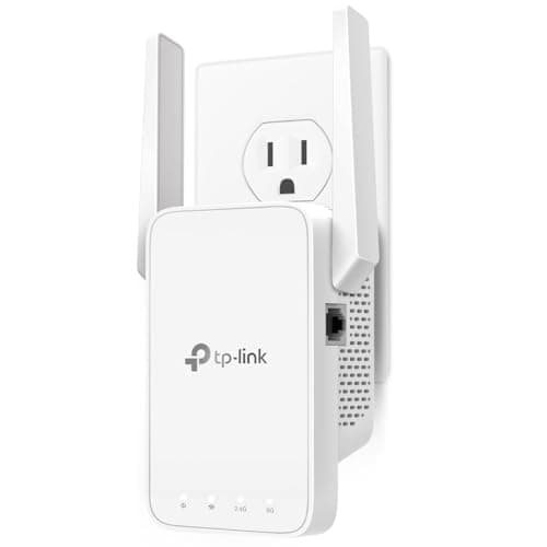 TP-Link AC1200 WiFi Extender, 2025 Wirecutter Best WiFi Extender, 1.2Gbps Home Signal Booster, Dual Band 5GHz/2.4GHz, Up to 1600 Sq.ft and 32 Devices, EasyMesh Compatible, One Ethernet Port (RE315)