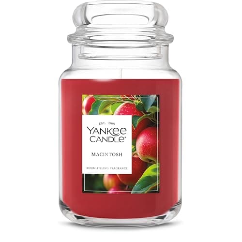 Yankee Candle Macintosh, Fall Scented Candle, 22oz Large Jar with up to 150 Hour Burn Time